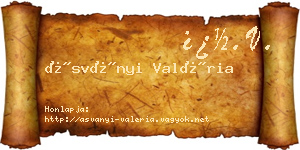 Ásványi Valéria névjegykártya