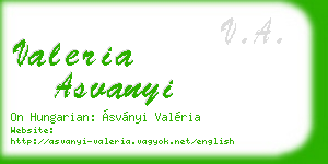 valeria asvanyi business card