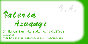 valeria asvanyi business card